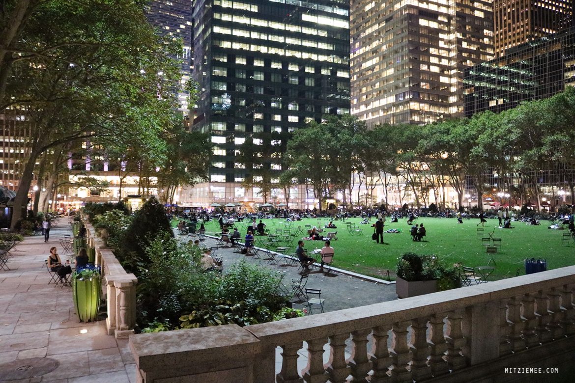 A night out at Bryant Park Café New York City Blog Mitzie Mee