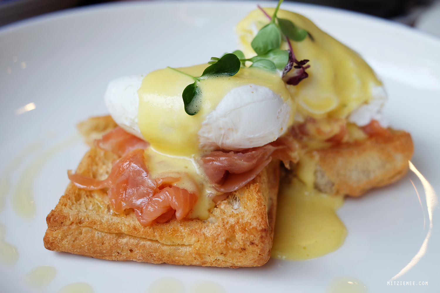 Eggs Benedict with salmon at The Coffee Club Dubai