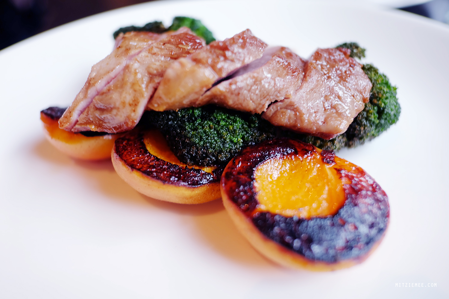 Pork neck with apricots at Faun, Brooklyn
