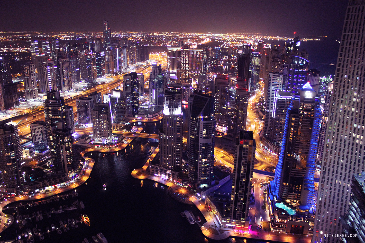 Dubai Marina night view from The Torch