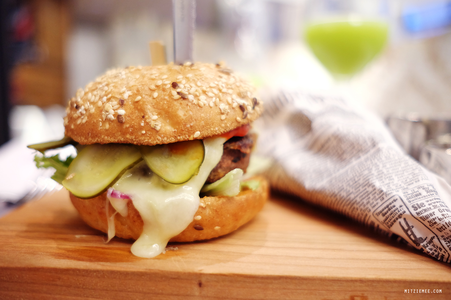 Vegetarisk burger på Hiltl