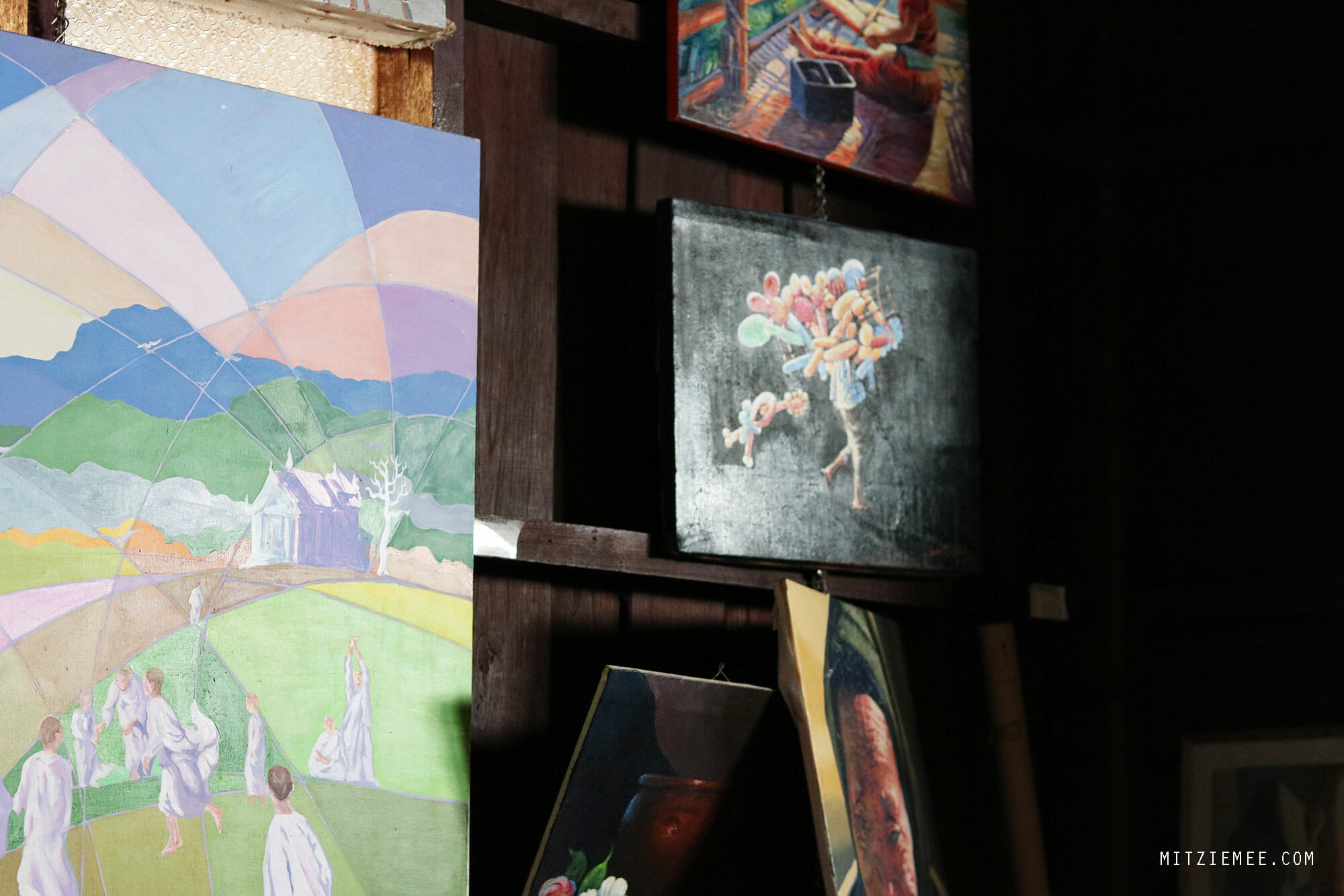 Art gallery at Borderline Collective in Mae Sot