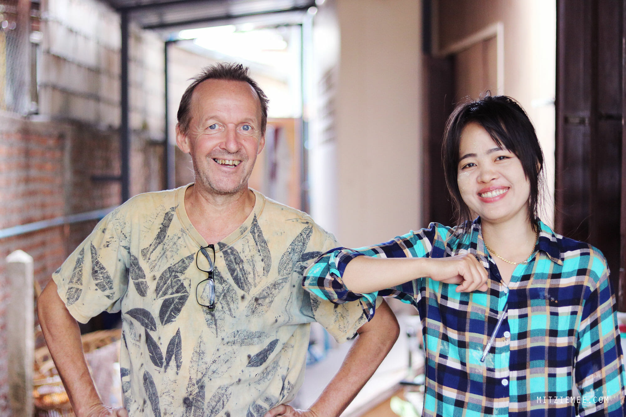 Ton and chef Nge Nge, Tea Garden at Borderline Collective in Mae Sot, Thailand