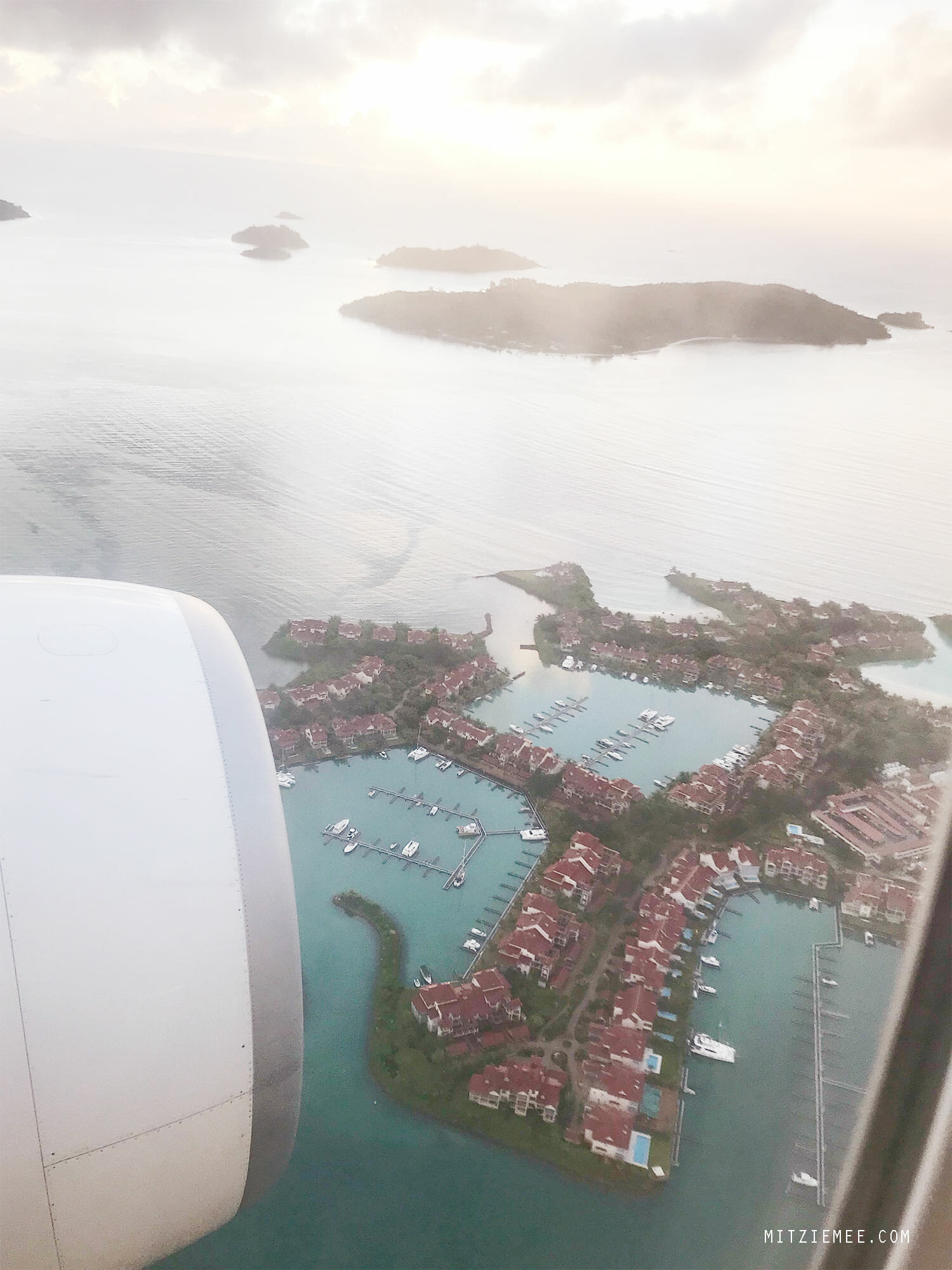 The Seychelles, view from the plane