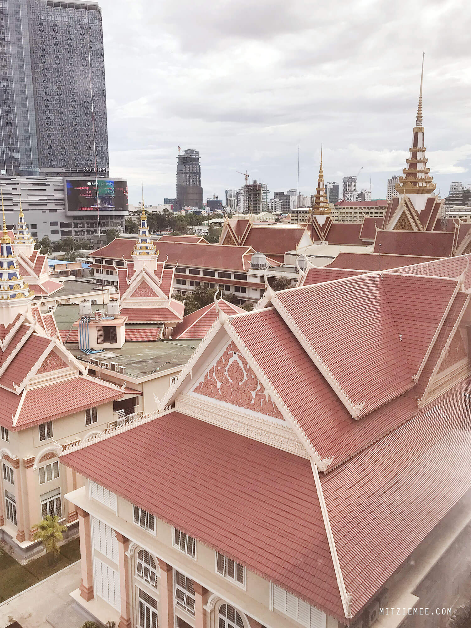 view from rooftop pool at Naga World, Phnom Penh