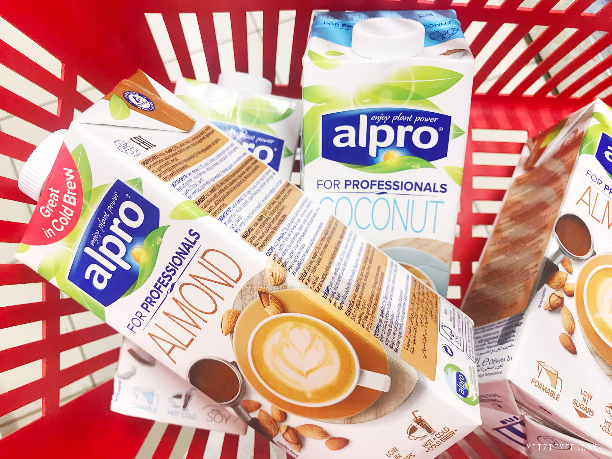 Alpro Coconut Milk for Professionals and Alpro Almond milk for Professionals, non-dairy milk