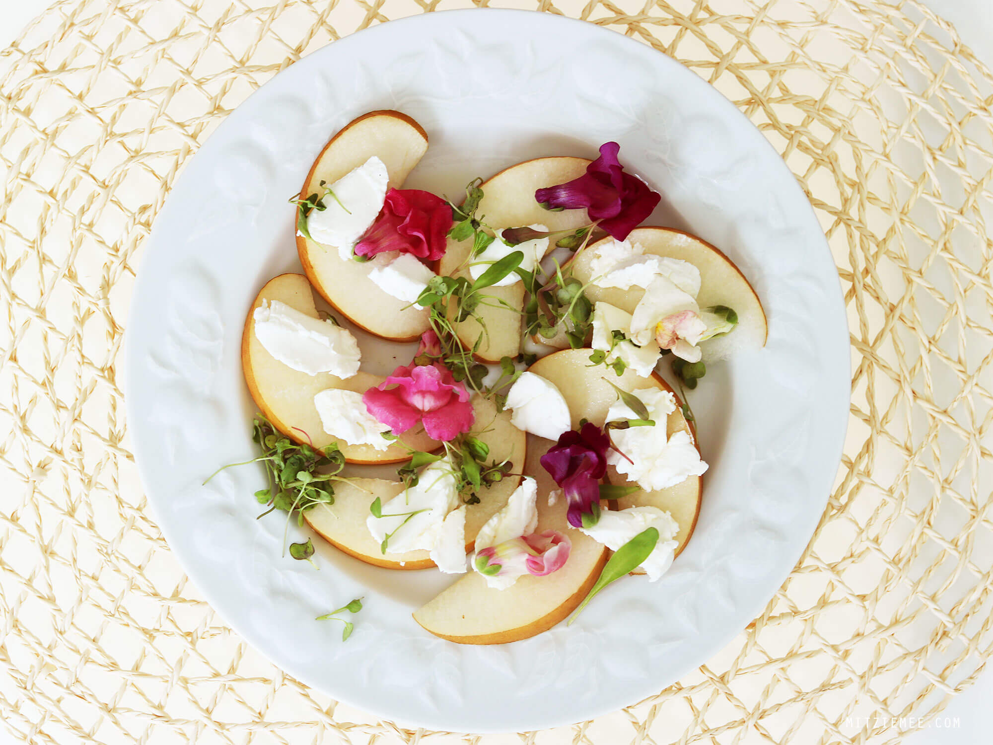 Salad with chevre and Korean pear