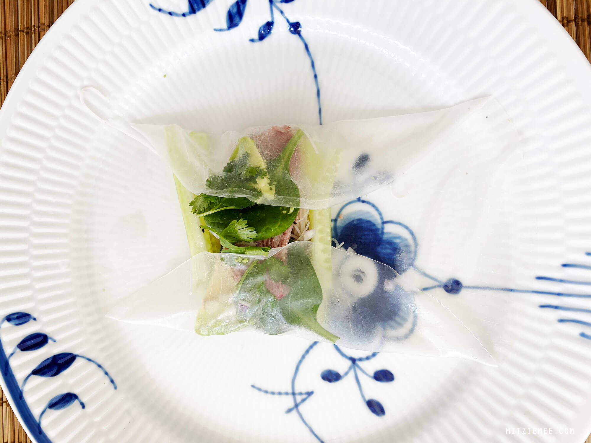 Recipe - Rice paper rolls with roast duck and avocado