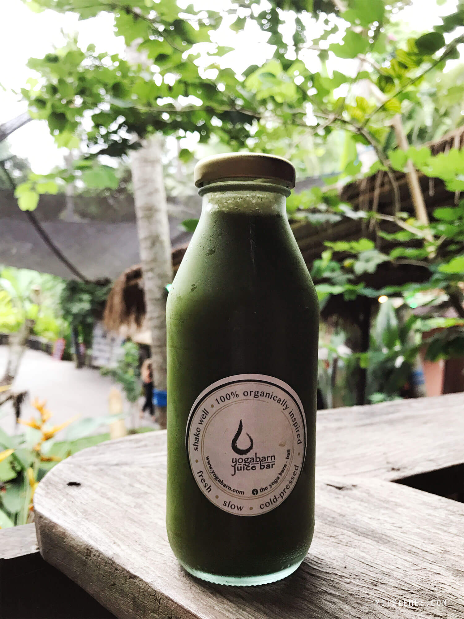 cold-pressed juice at Yoga Barn in Ubud, Bali