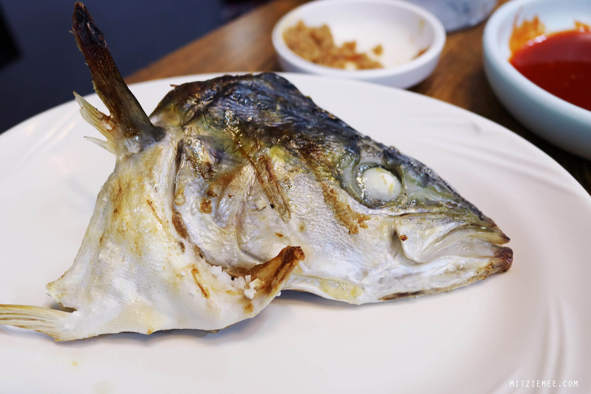 Grilled fish head, Casual seafood restaurant, Hyeopjae Beach, Jeju Island