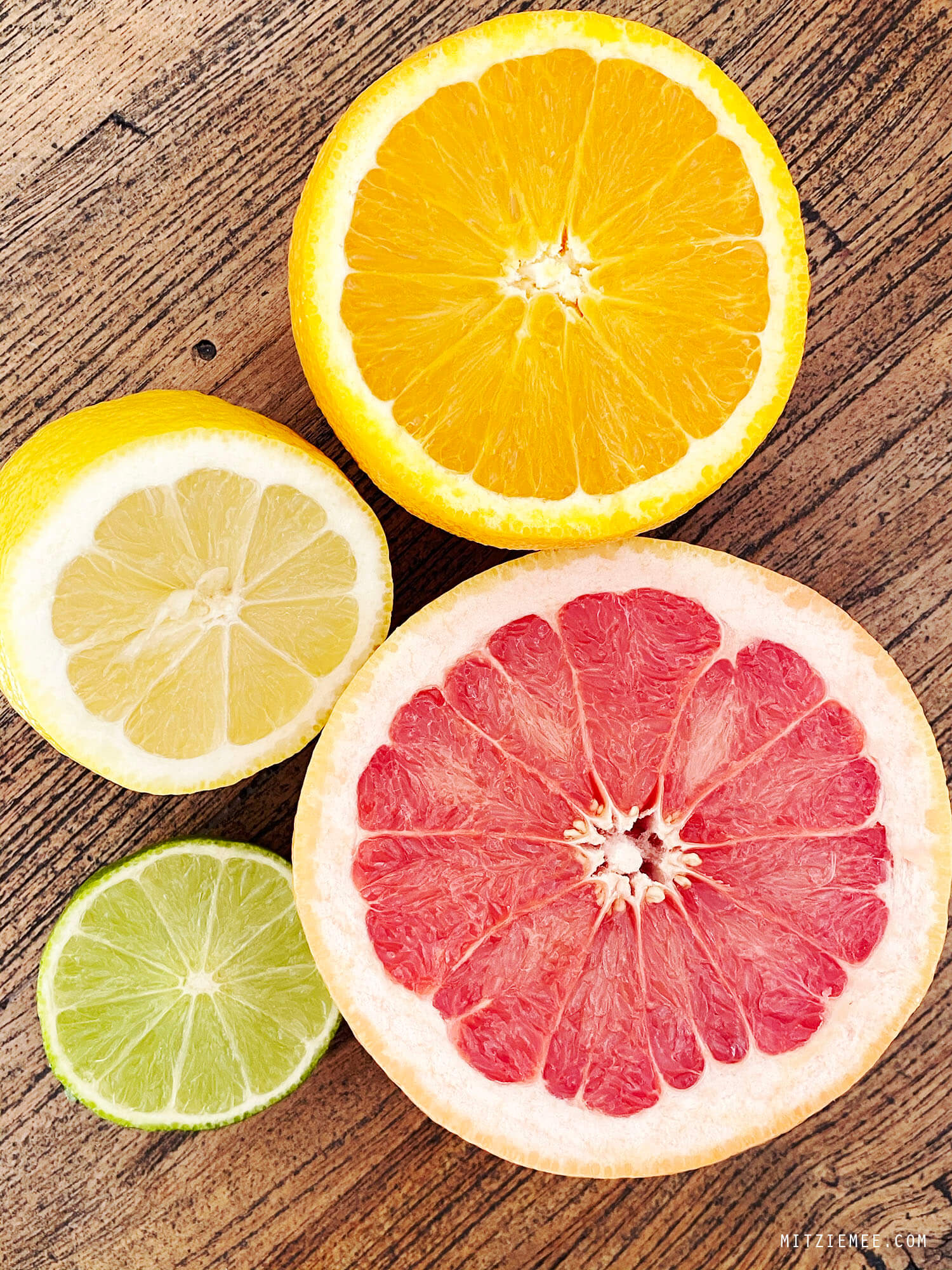 Infused water with grapefruit, orange, lime and lemon