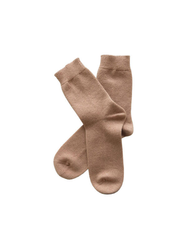 Camel color cashmere socks, Gobi Cashmere, Fair Fashionista