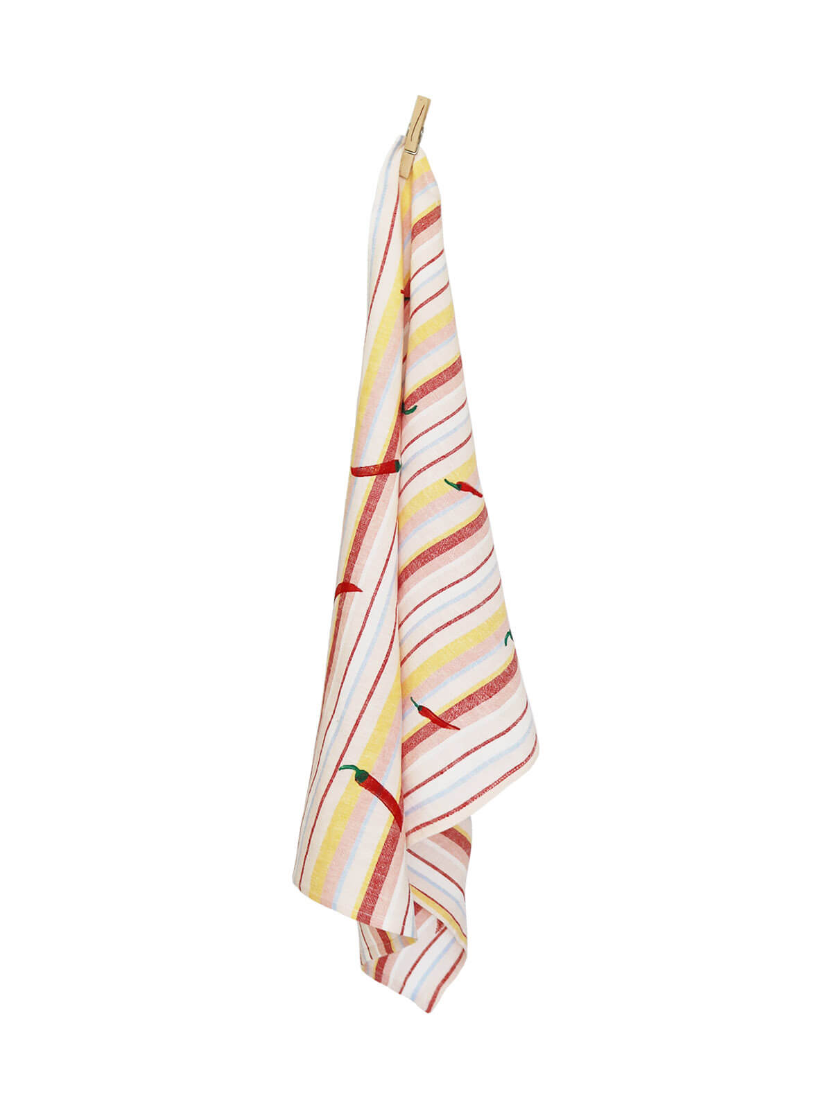 Tea towel with chilis, hand block print, Domlei & Fair Fashionista