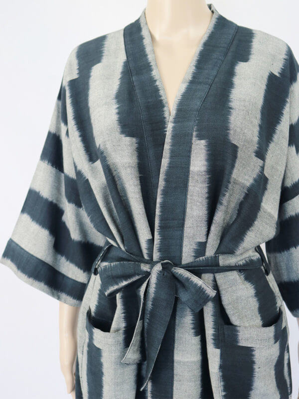 Resort Robe - Bina Handwoven Cotton - Ikat - (h)A.N.D. - Fair Fashionista