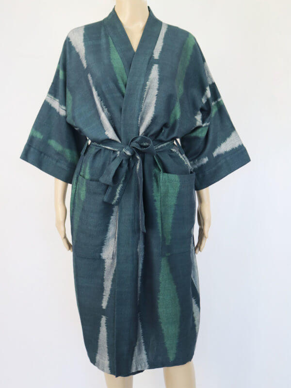 Resort Robe - Alda Handwoven Cotton - Ikat - (h)A.N.D. - Fair Fashionista