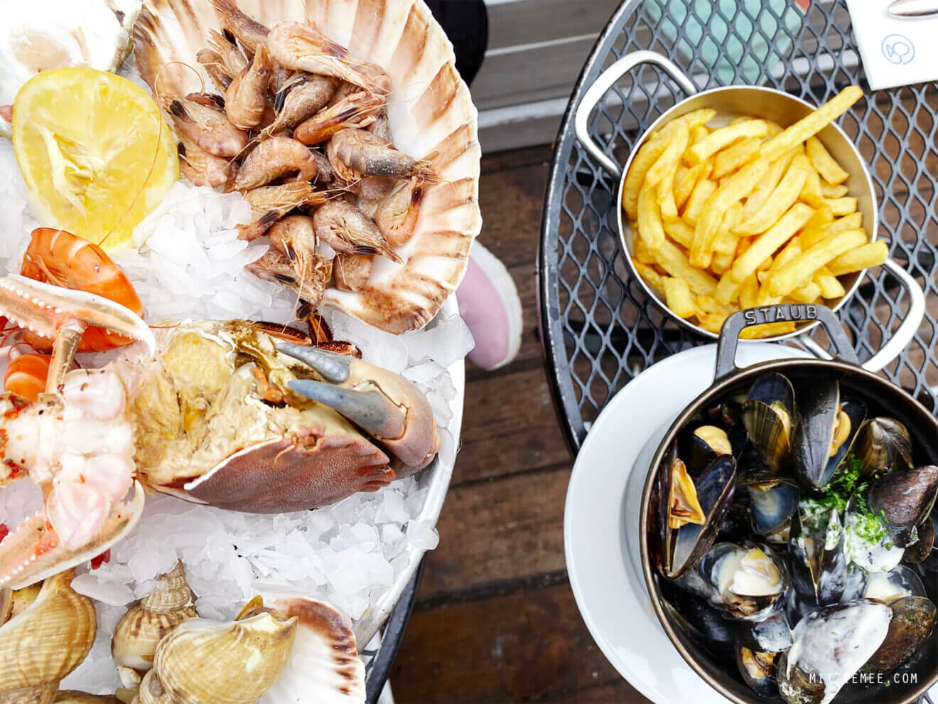 Dinner at Huguette Seafood and moules frites Paris Blog Mitzie Mee
