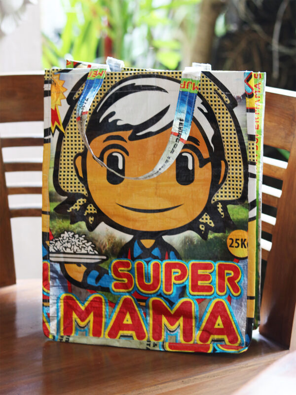 Super Mama Tote Bag - Recycled rice bag - Nyemo - Mitzie Mee Shop
