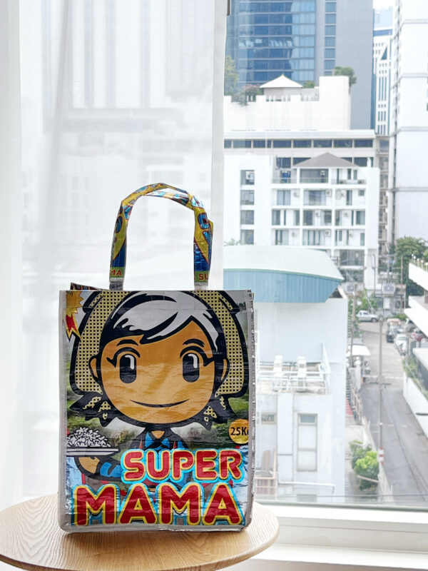 Super Mama Tote Bag - Recycled rice bag - Nyemo - Mitzie Mee Shop