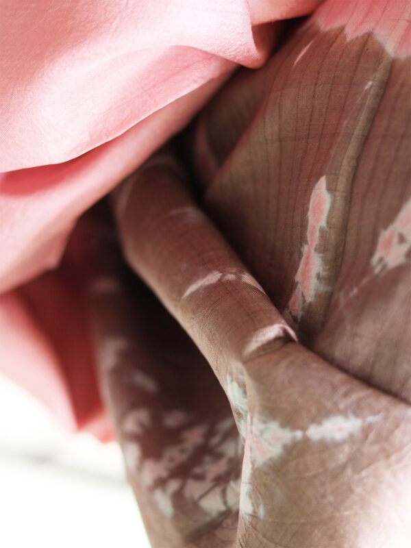 Tie-dye Lotus Pink & Gray - Silk Scarf - Kravan House - Handmade in Cambodia - Mitzie Mee Shop