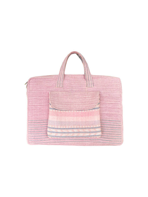 Pink Laptop bag - Handwoven Hand-spun Cotton - Chimmuwa - Borderline Shop