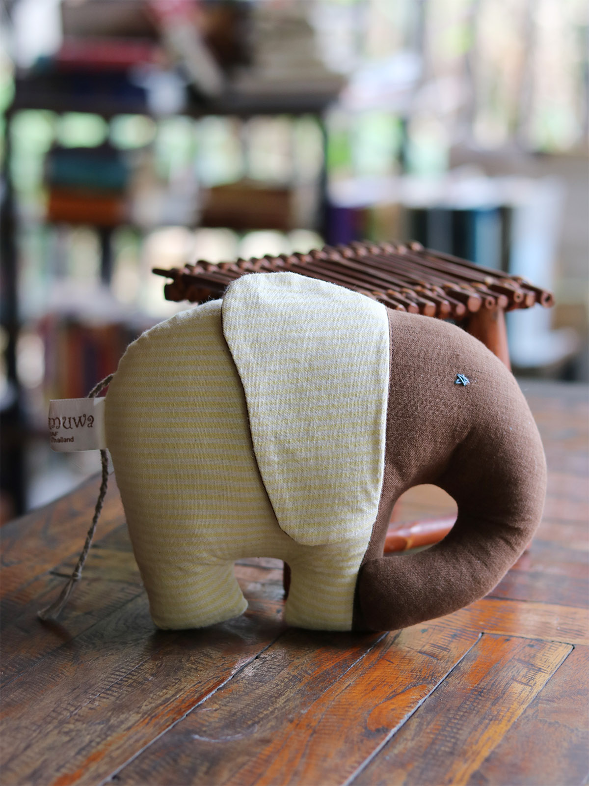 Chimmuwa Elephant - Brown & Yellow - Handwoven Cotton - Borderline Collective Shop