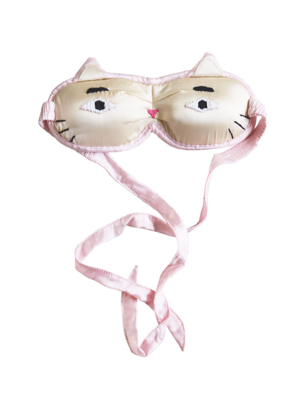 Lucky Cat - Cream - Peace Silk Contoured Sleep Mask - CWSG - Mitzie Mee Shop