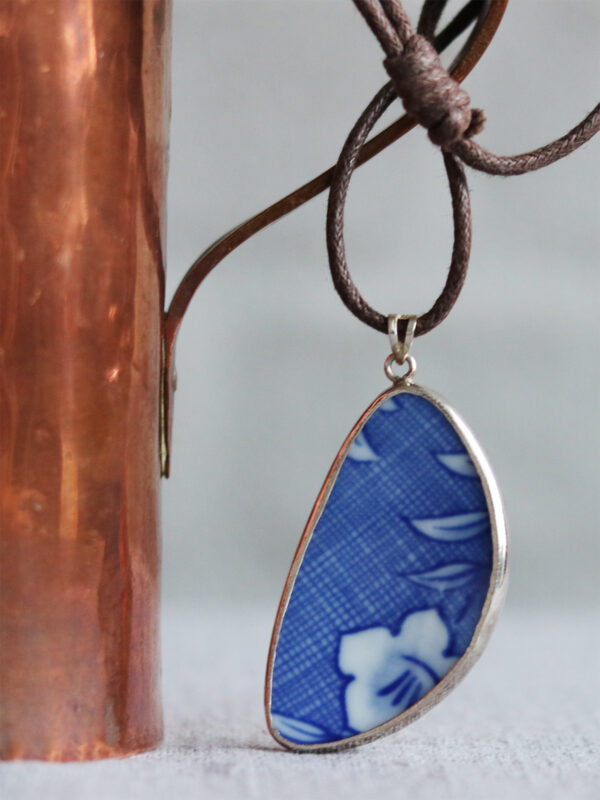 Necklace - Antique Porcelain Inlay - Pendant - (h)A.N.D. - Mitzie Mee Shop