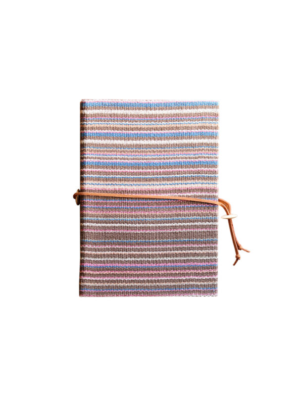 Handcrafted Notebook with Handwoven Cotton Cover and Leather Strap - Mitzie Mee Shop