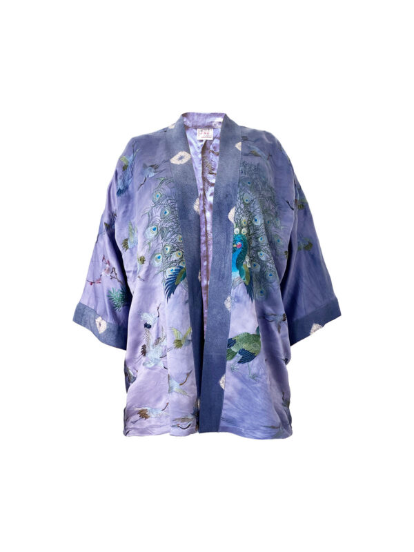 Purple Peacocks - Short Robe - (h)A.N.D. Fair Fashion - Mitzie Mee Shop