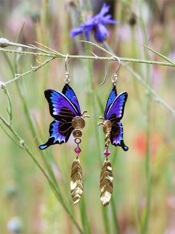 Butterfly Earrings Sienna - Handcrafted - Jewelry Art by Mim - Mitzie Mee Shop