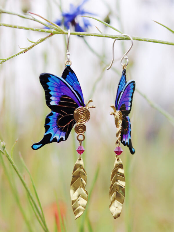 Butterfly Earrings Sienna - Purple - Jewelry Art by Mim - Mitzie Mee Shop