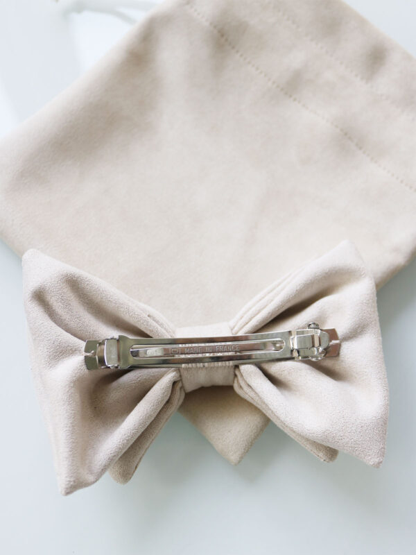 Vanilla Beige Looks Like Suede Hair Bow - CWSG - Mitzie Mee Shop