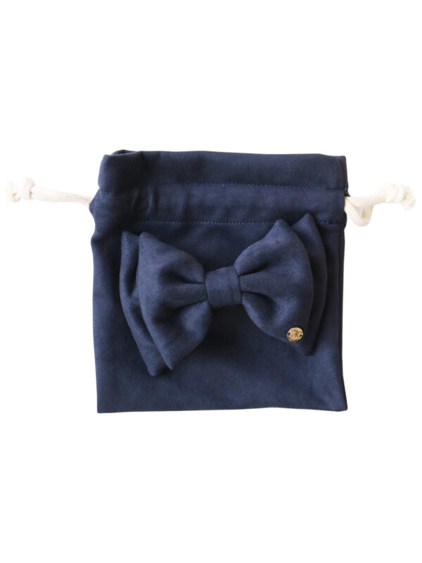 Navy Blue Looks Like Suede Hair Bow - CWSG - Mitzie Mee Shop
