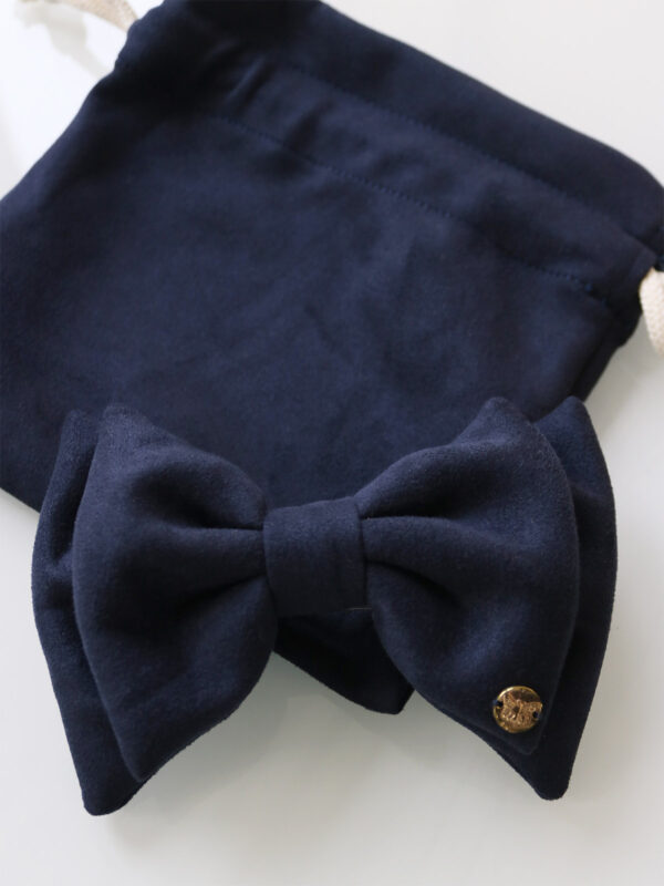 Navy Blue Looks Like Suede Hair Bow - CWSG - Mitzie Mee Shop
