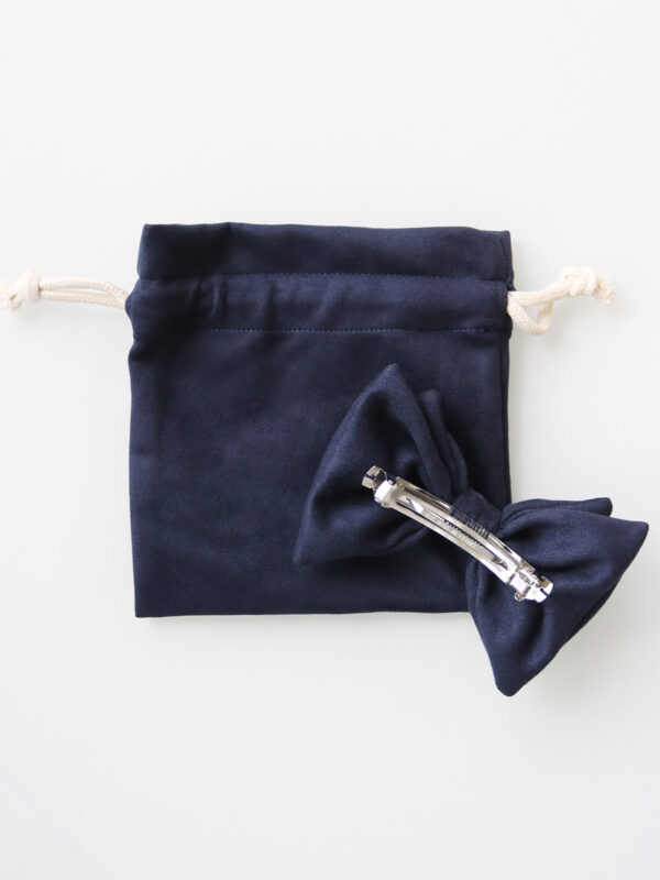 Navy Blue Looks Like Suede Hair Bow - CWSG - Mitzie Mee Shop