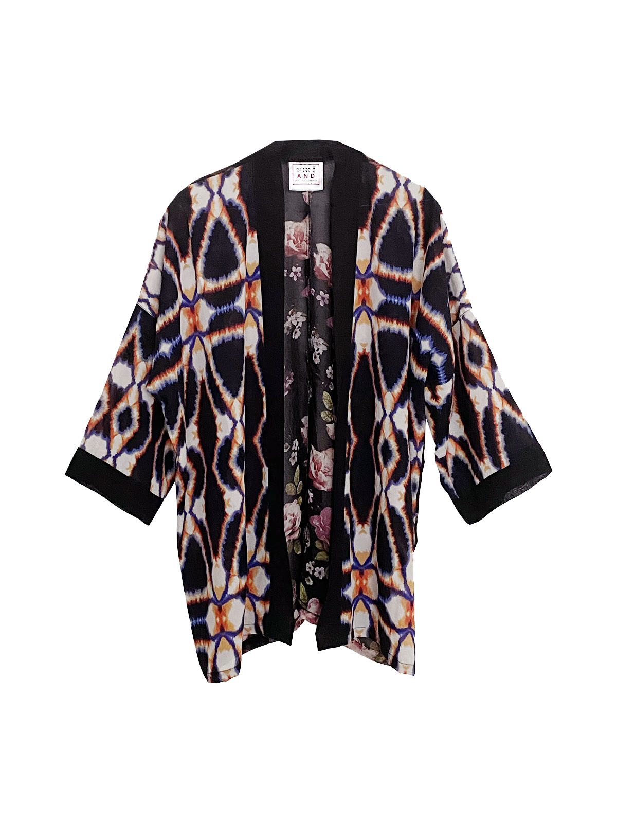 Chiffon Short Robe - Black & Orange - (h)A.N.D. Fair Fashion - Mitzie Mee Shop