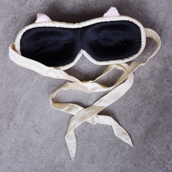 Lucky Cat - Pink - Peace Silk Contoured Sleep Mask - CWSG - Mitzie Mee Shop