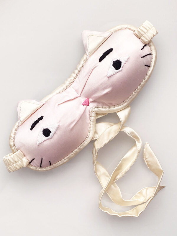 Lucky Cat - Pink - Peace Silk Contoured Sleep Mask - CWSG - Mitzie Mee Shop