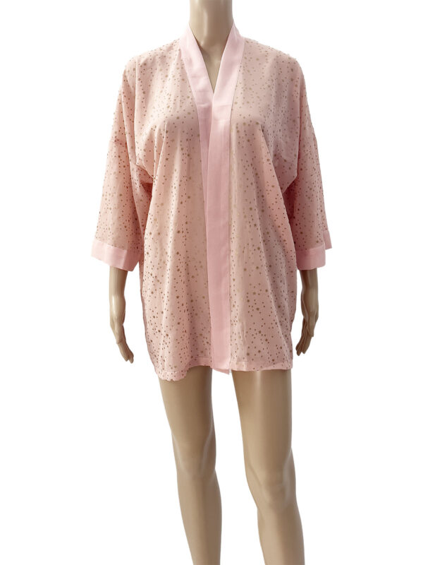 Chiffon Short Robe - Stars on Pink - (h)A.N.D. Fair Fashion - Mitzie Mee Shop