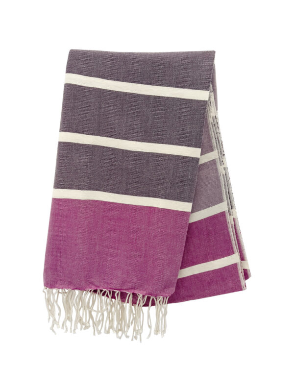 Purple & Pink Beach Towel - Handwoven Cotton - Weavers Project - Mitzie Mee Shop