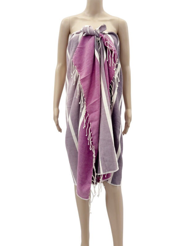 Purple & Pink Beach Towel - Handwoven Cotton - Weavers Project - Mitzie Mee Shop