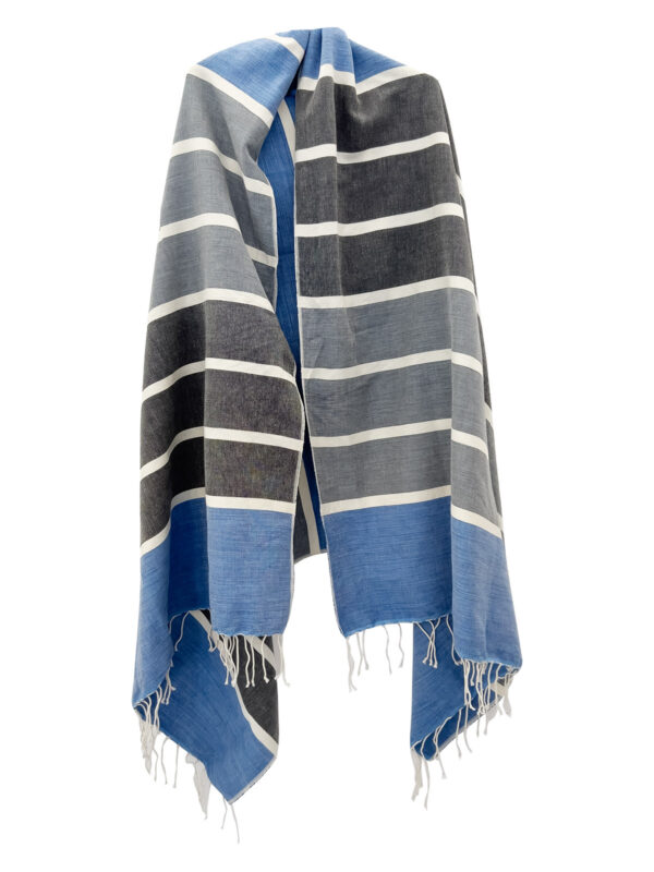 Blue & Gray Beach Towel - Handwoven Cotton - Weavers Project - Mitzie Mee Shop