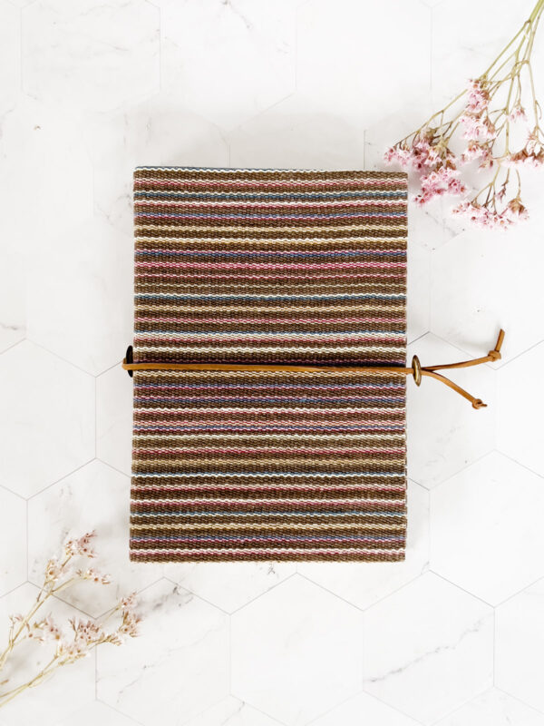 Handcrafted Notebook with Handwoven Cotton Cover - Mitzie Mee Shop