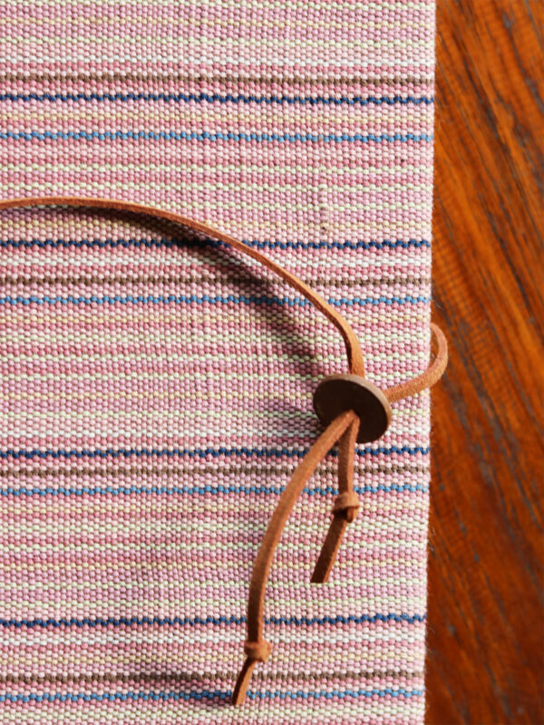 Pink Handcrafted Notebook with Handwoven Cotton Cover - Mitzie Mee Shop