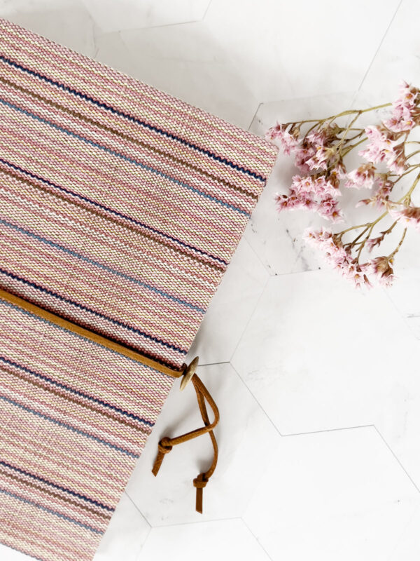 Pink Handcrafted Notebook with Handwoven Cotton Cover - Mitzie Mee Shop