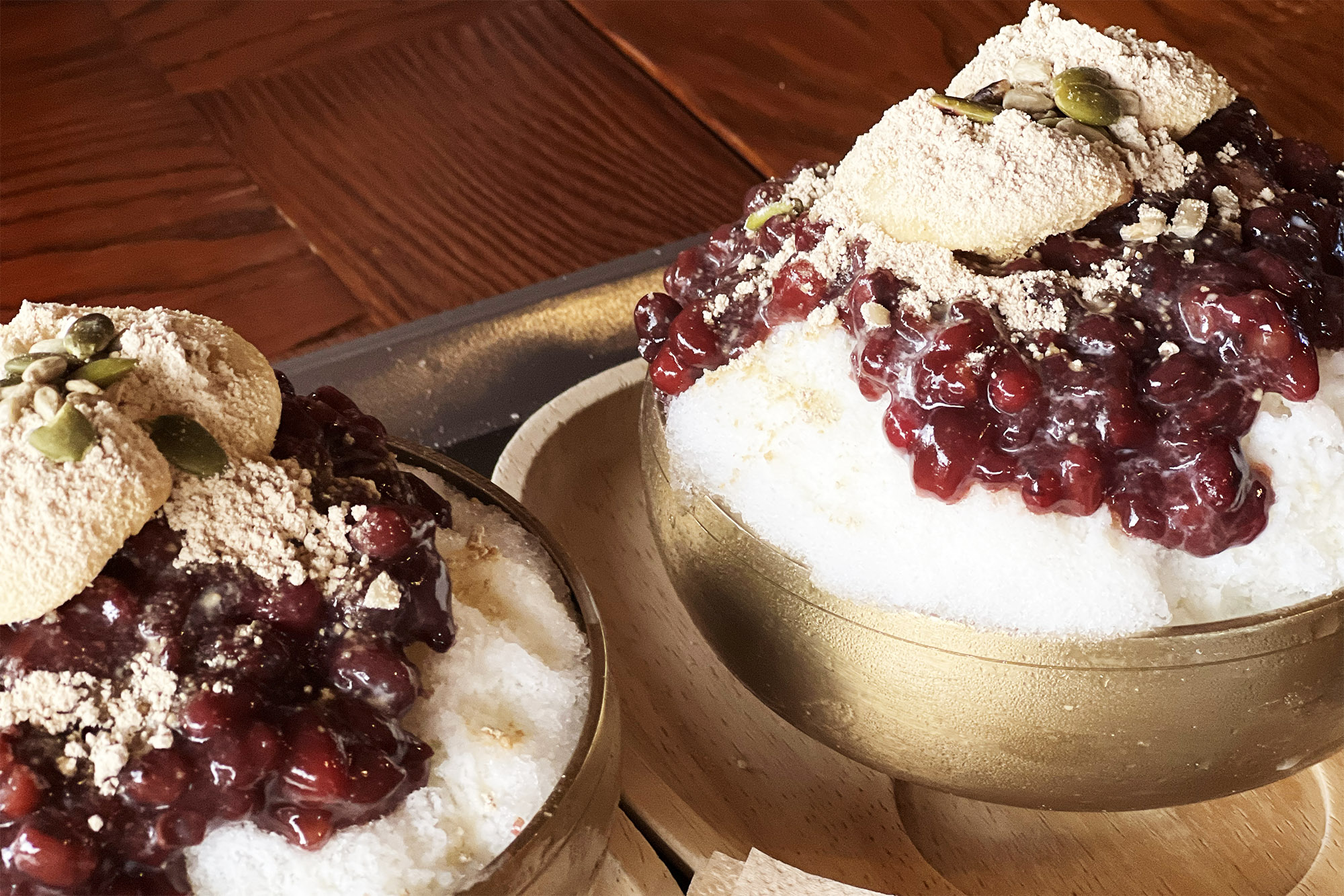 Patbingsu – Korean shaved ice with sweet red beans