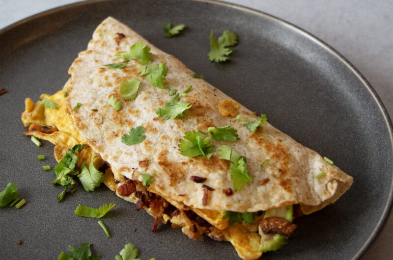 Recipe: Breakfast Tortilla with egg, cheese, and avocado