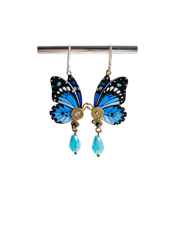 Butterfly Earrings Helsinki - Blue - Jewelry Art by Mim - Mitzie Mee Shop