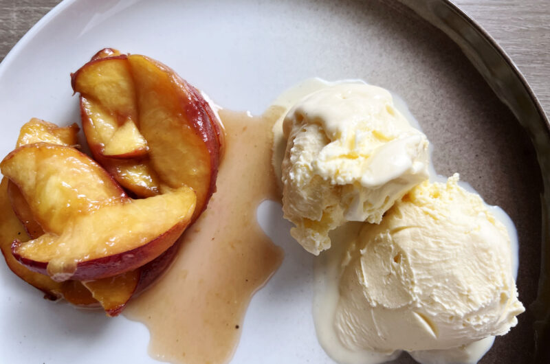 Recipe: Frozen Custard with caramelized peaches