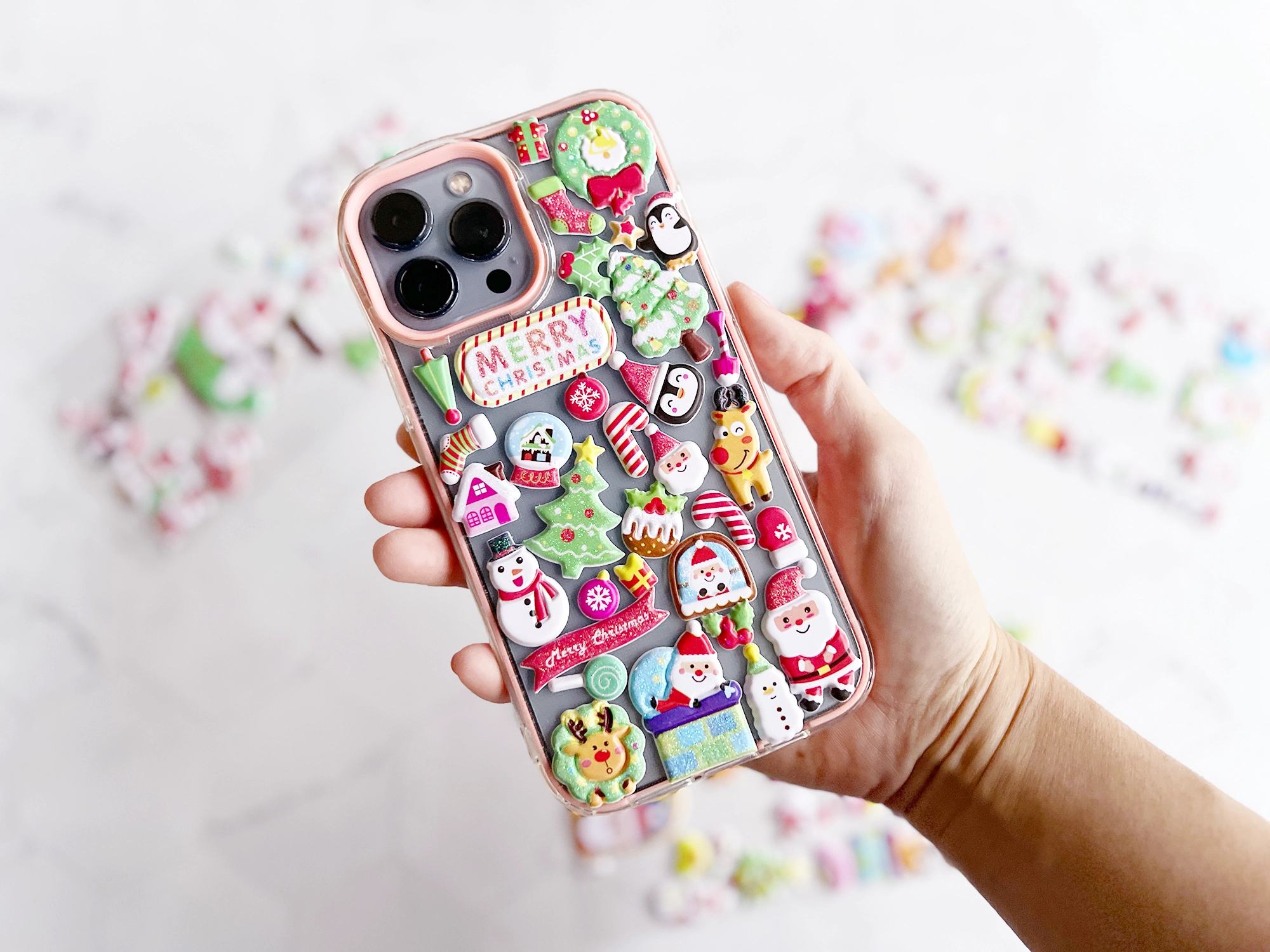 Christmas sticker phone